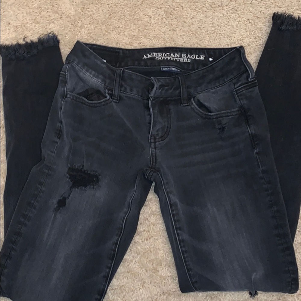 American Eagle Blacked Ripped Jeans